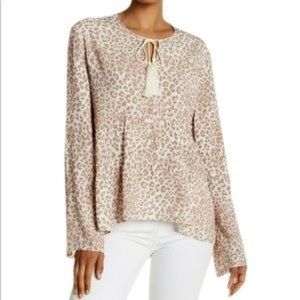 Marchesa Rose Tassel Tie Ruffle Blouse